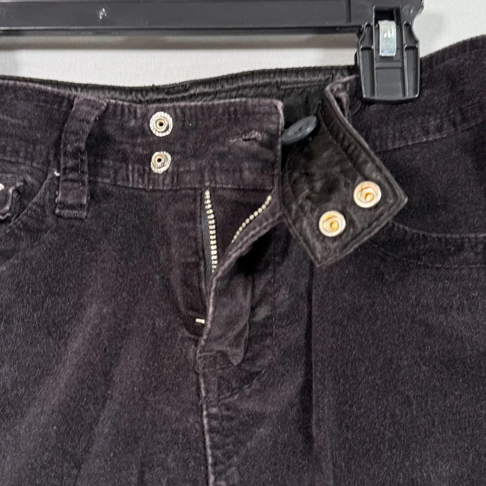 Limited Too Girl Y2K Black Corduroy Pants 12R Rhinestones Cool Snap Pockets‎